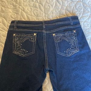 Rhinestone back pocket skinny jeans. Y2K, stylish, Unique, rhinestone, diamond.